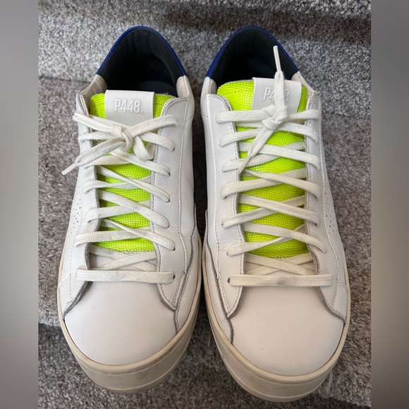 P448 John low top white leather sneakers. Made in Italy. Classic. Prep. Size 45